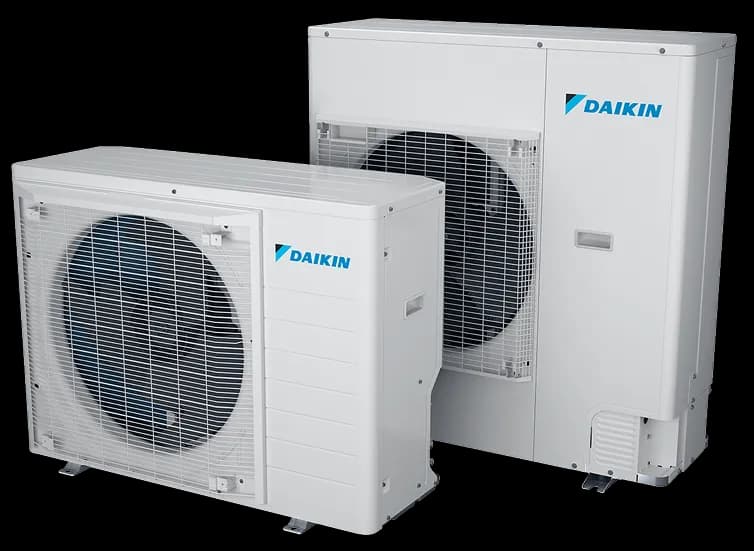 Système central Daikin : deux unités extérieures de thermopompe